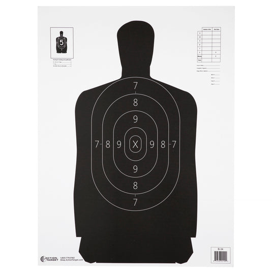 Action Target B34 Black (Pack of 100)