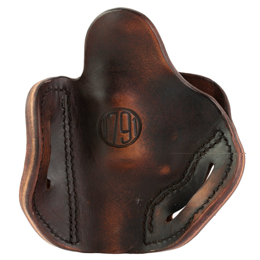 1791 Revolver Outside the Waistband (OWB) Leather Holster (Vintage Brown, Right Hand) - Size 2s