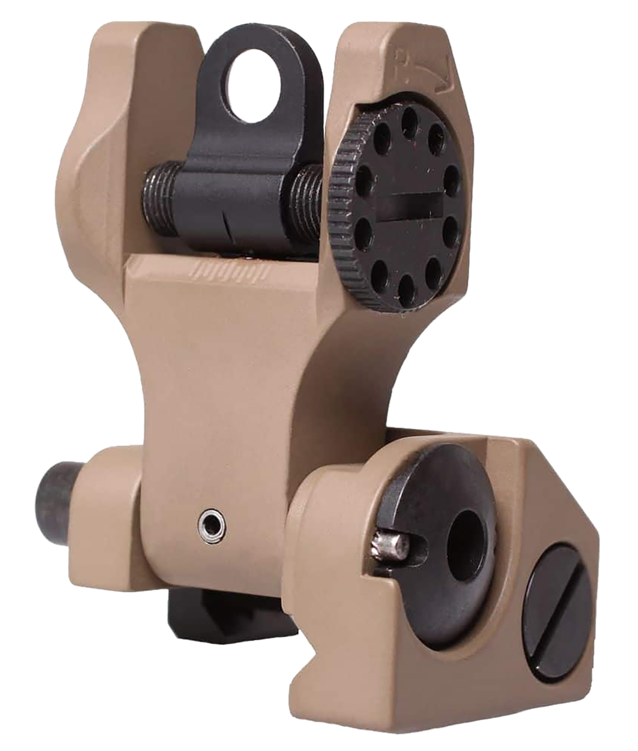 Troy Ind Rear Folding BattleSight Round, Flat Dark Earth AR-15