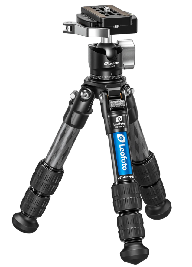 LEOFOTO USA Carbon Fiber Tabletop Tripod with LH-25 Low-Profile