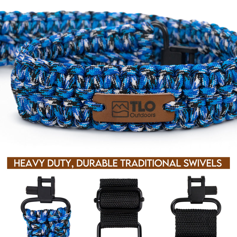 Load image into Gallery viewer, TLO Outdoors Adjustable 2-Point Paracord Tactical Gun Sling for Rifle, Shotgun, and Crossbows