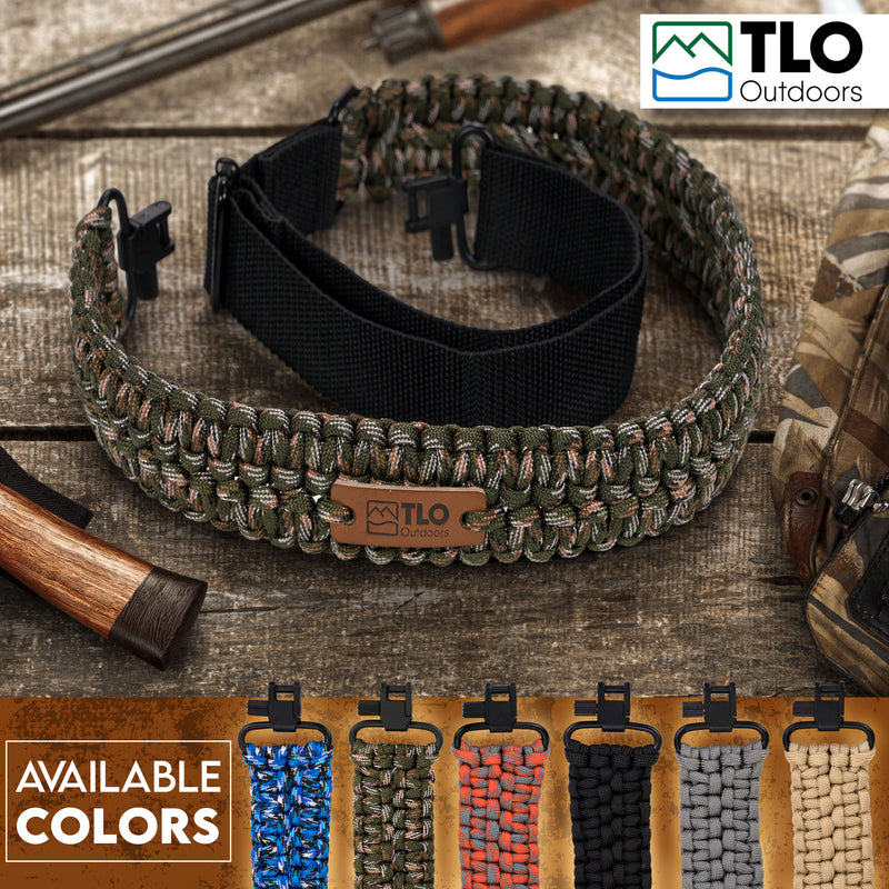 Load image into Gallery viewer, TLO Outdoors Adjustable 2-Point Paracord Tactical Gun Sling for Rifle, Shotgun, and Crossbows
