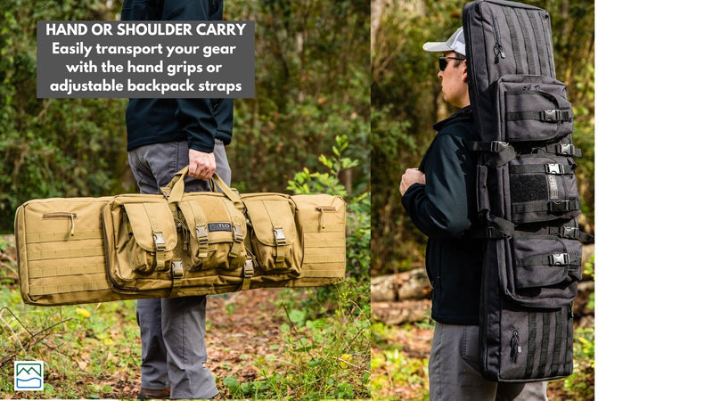 Load image into Gallery viewer, TLO Outdoors Tactical Double Rifle Gun Case with Shoulder Straps