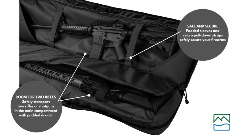Load image into Gallery viewer, TLO Outdoors Tactical Double Rifle Gun Case with Shoulder Straps