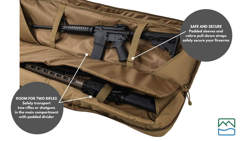 Load image into Gallery viewer, TLO Outdoors Tactical Double Rifle Gun Case with Shoulder Straps