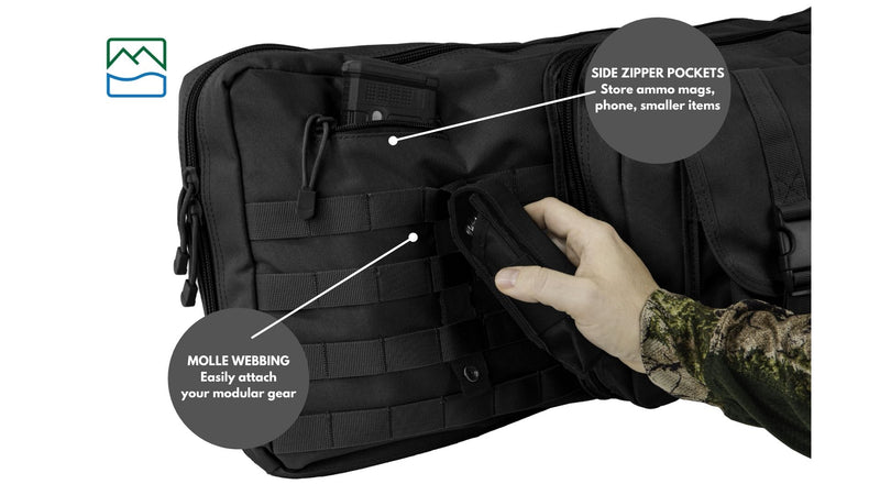 Load image into Gallery viewer, TLO Outdoors Tactical Double Rifle Gun Case with Shoulder Straps