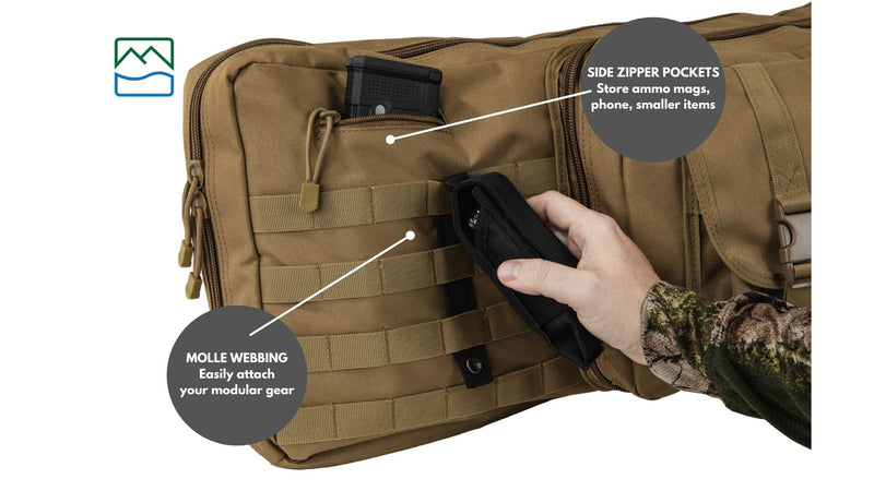Load image into Gallery viewer, TLO Outdoors Tactical Double Rifle Gun Case with Shoulder Straps
