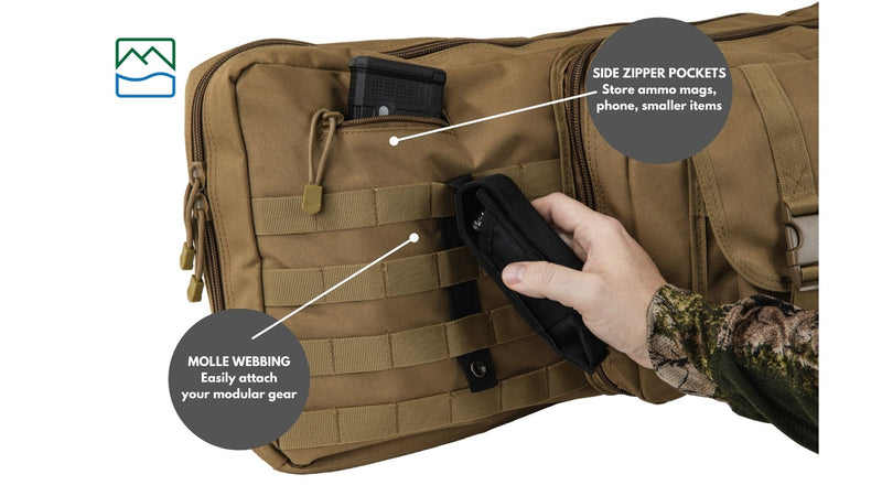 Load image into Gallery viewer, TLO Outdoors Tactical Double Rifle Gun Case with Shoulder Straps
