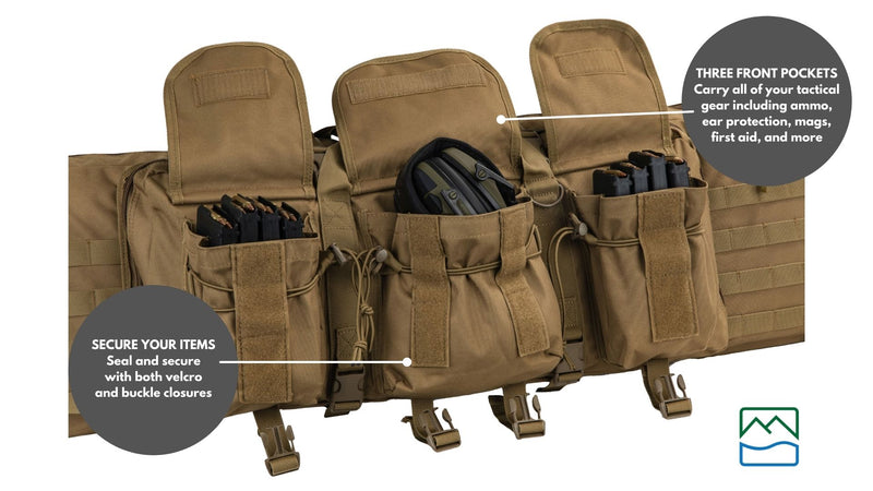 Load image into Gallery viewer, TLO Outdoors Tactical Double Rifle Gun Case with Shoulder Straps