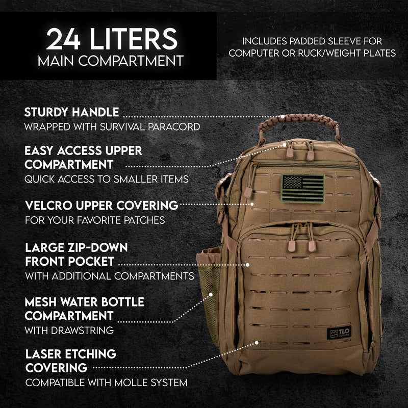 Load image into Gallery viewer, TLO Outdoors TacPack24L Tactical Backpack (24L)