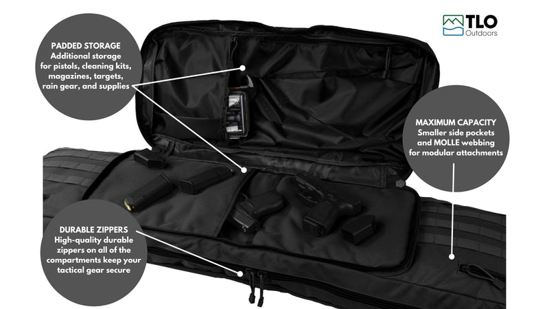 Load image into Gallery viewer, TLO Outdoors Tactical Double Rifle Gun Case with Shoulder Straps