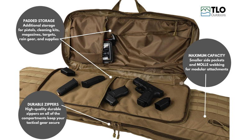 Load image into Gallery viewer, TLO Outdoors Tactical Double Rifle Gun Case with Shoulder Straps