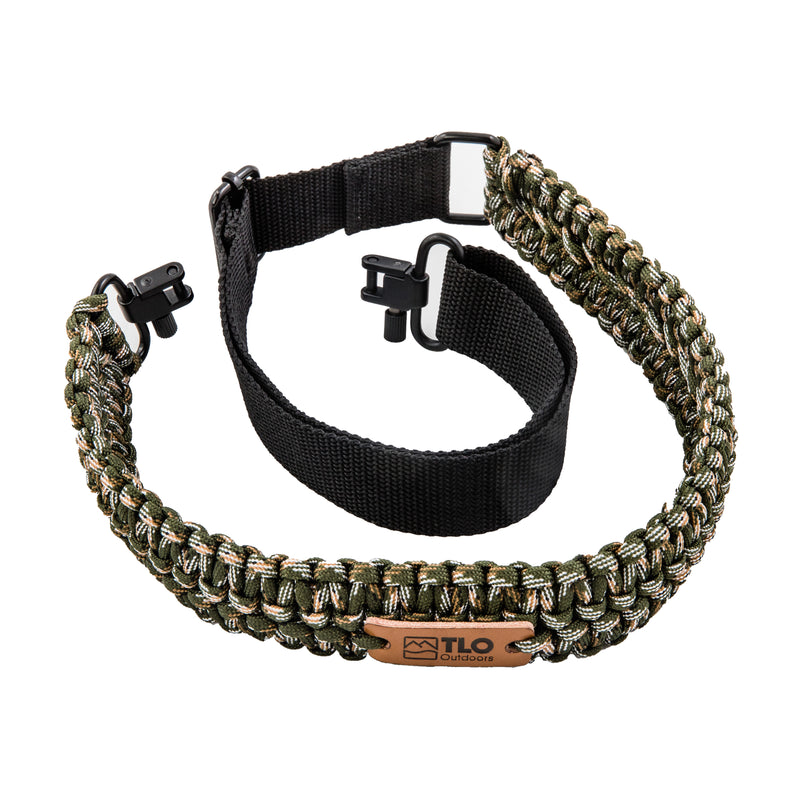 Load image into Gallery viewer, TLO Outdoors Adjustable 2-Point Paracord Tactical Gun Sling for Rifle, Shotgun, and Crossbows
