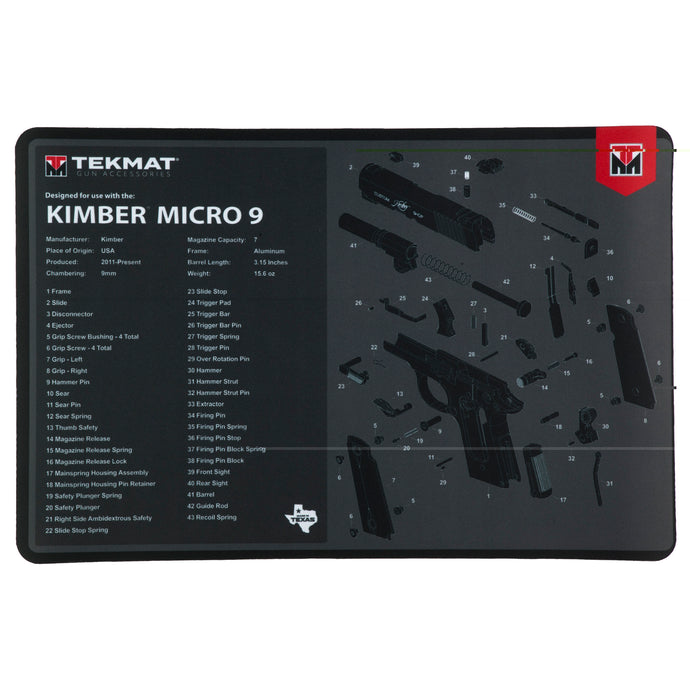Tekmat Pstl Mat For Kimber Micro 9