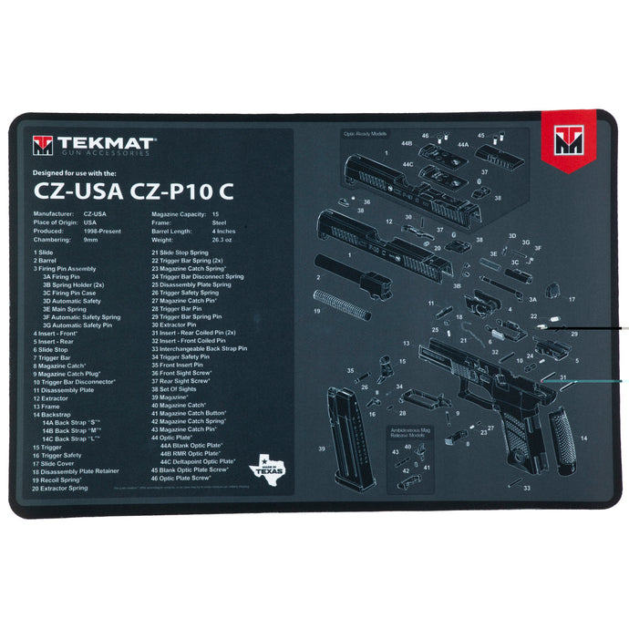 Tekmat Pstl Mat For Cz P10c Blk