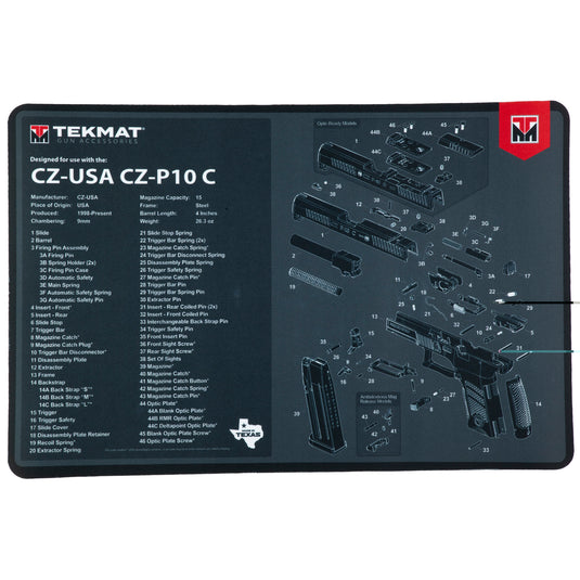 Tekmat Pstl Mat For Cz P10c Blk
