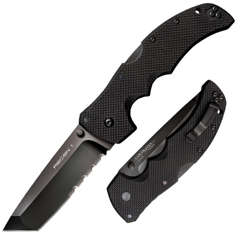 Load image into Gallery viewer, Cold Steel Recon 1 Folder 4.0 In Black Clip Point Plain G-10
