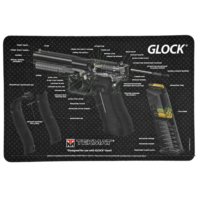 Tekmat Cutaway Pstl Mat For Glock Bk