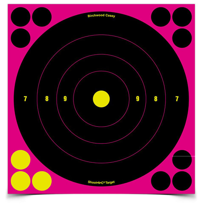 Birchwood Casey Shoot-N-C Bullseye Target Pink 6-8