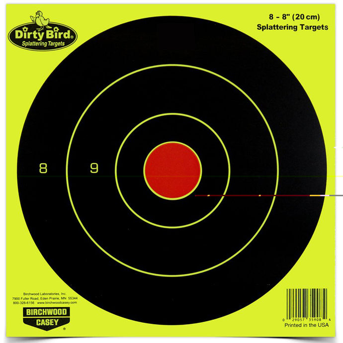 Birchwood Casey Dirty Bird Yellow Round 8 Inch Target (8 Sheets)