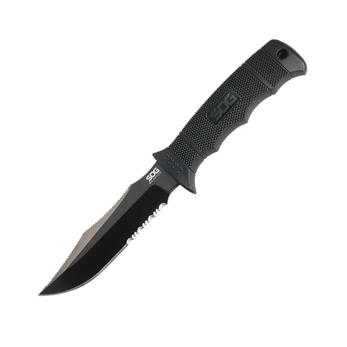 SOG Seal Pup Elite Kydex Sheath Black TiNi Part Serrated