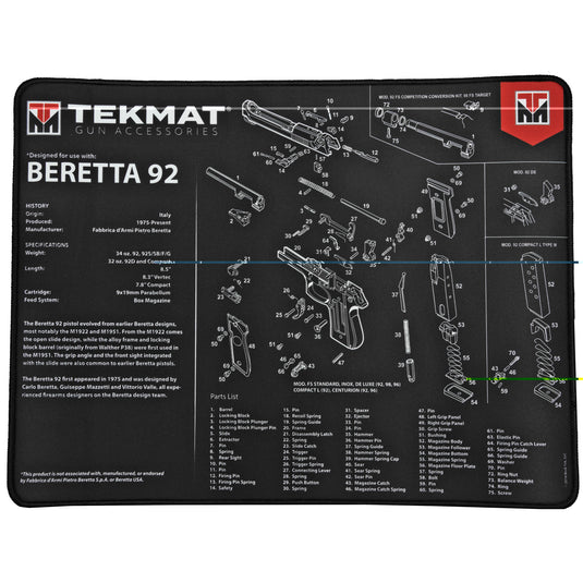 Tekmat Ultra Pstl Mat Beretta 92 Black
