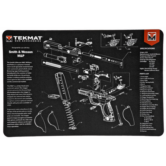 Tekmat Pistol Mat S&W M&p Black