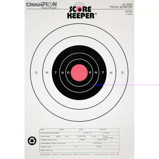 Champion 25yd Pstl Slowfire Target 12p
