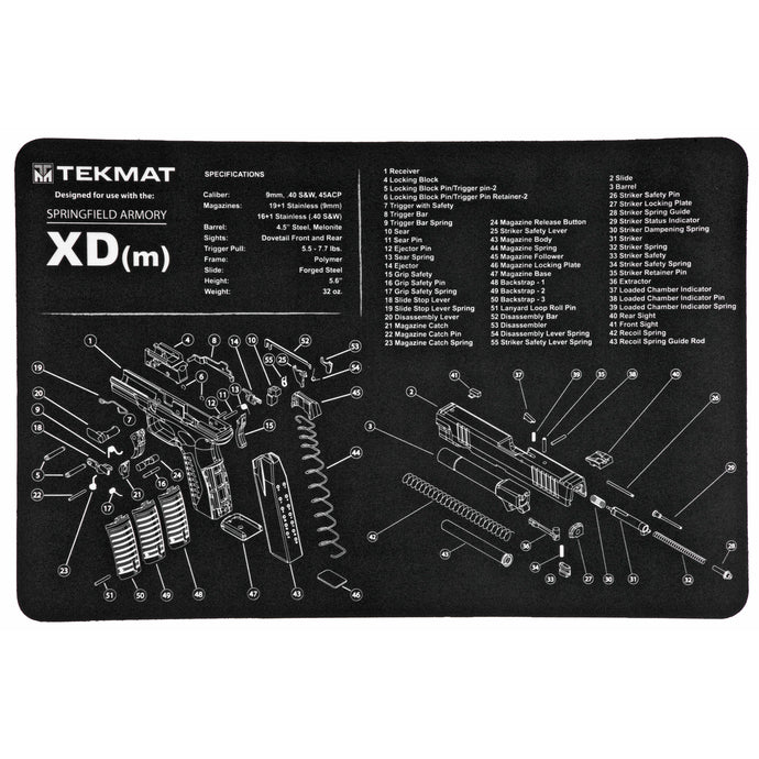 Tekmat Pistol Mat Springfieldfld Xdmdm Black