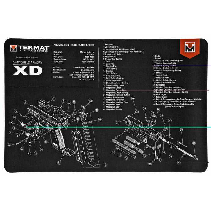 Tekmat Pistol Mat Springfieldfld Xd Black