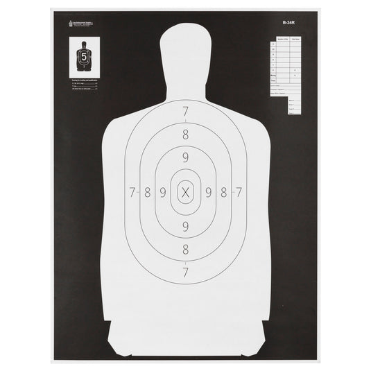 Action Target B34 Black/wht Silho (Pack of 100)