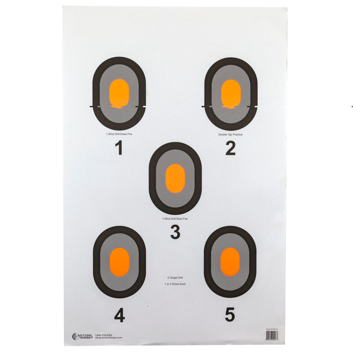 Action Target Orange Center 5 Bullseye (Pack of 100)