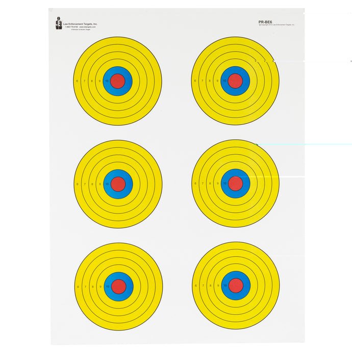 Action Target Bright 6 Bull's-Eye Target (Pack of 100) (PR-BE6-100)