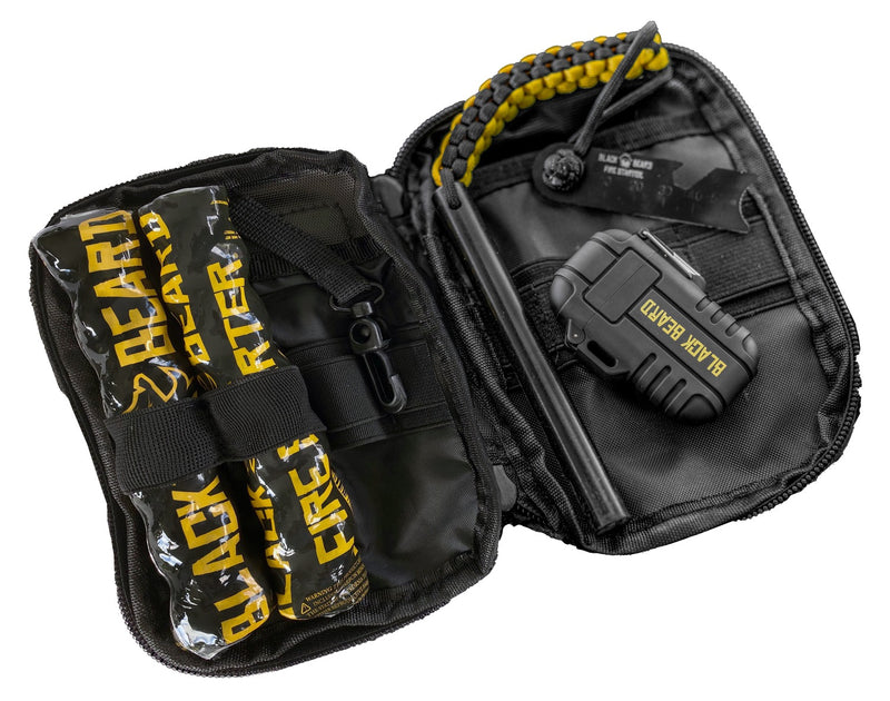 Load image into Gallery viewer, Black Beard Fire Starters Ultimate Fire Kit with Ferro Rod, Plasma Arc Lighter &amp; Case – SKB
