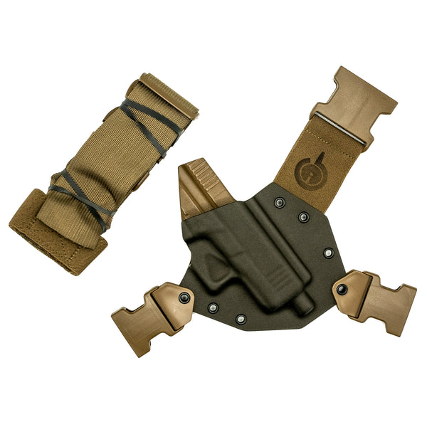 GunfightersINC Kenai Chest Holster for Glock 43X, Right-Hand, Gray