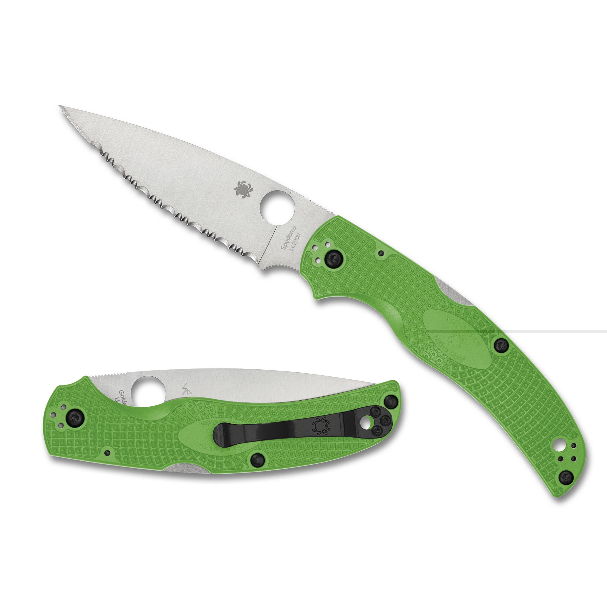 Spyderco Native Chf Slt Lw Grn Srtd – TLO Outdoors