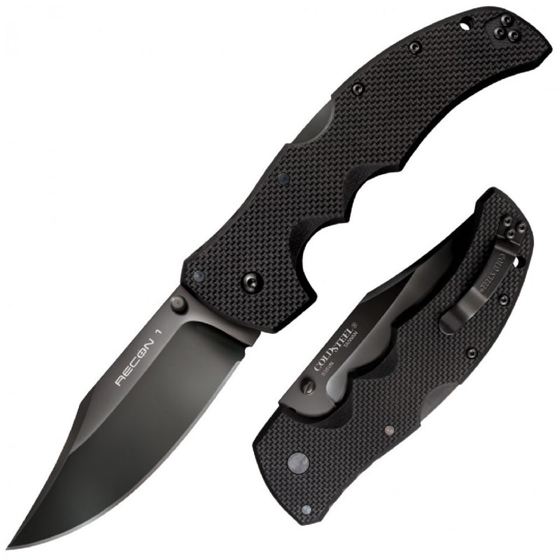 Load image into Gallery viewer, Cold Steel Recon 1 Folder 4.0 In Black Clip Point Plain G-10
