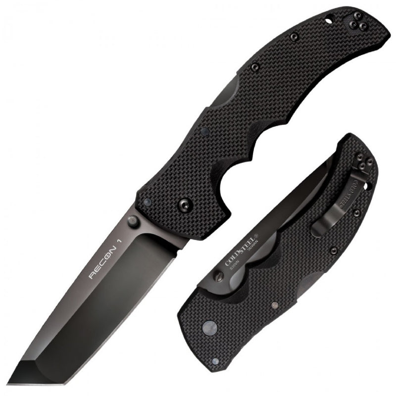 Load image into Gallery viewer, Cold Steel Recon 1 Folder 4.0 In Black Clip Point Plain G-10
