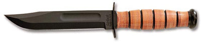 Load image into Gallery viewer, KA-BAR Full-Size Fixed Army 7 In Black Blade Leather Handle
