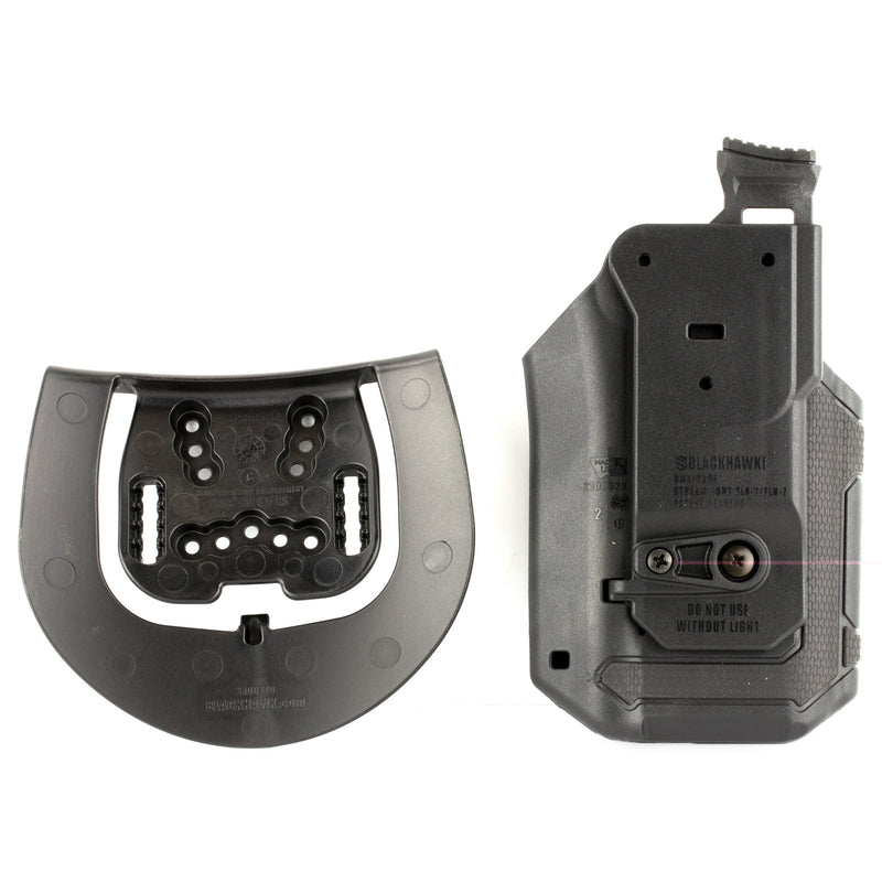 Load image into Gallery viewer, BLACKHAWK Omnivore MultiFit Stream Light TLR 1/2 Light Bearing Holster Left Black
