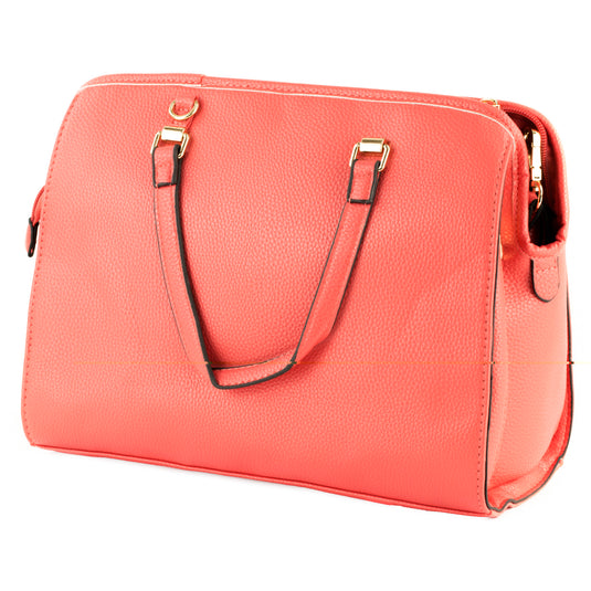 Bulldog Satchel Purse with Holster - Coral