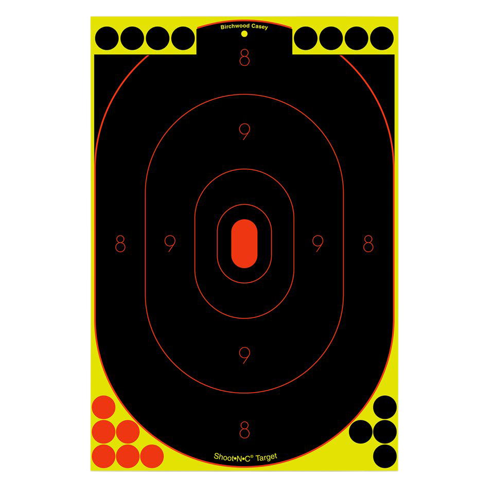 Birchwood Casey Shoot-N-C Self-Adhesive Reactive Target, 12x18 Oval Si ...