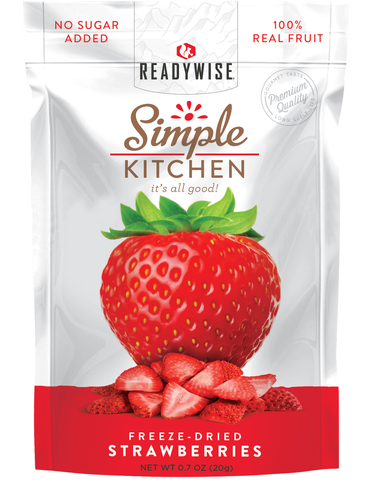 ReadyWise Simple Kitchen Freeze-Dried Strawberries, 1-Serving Pouches ...