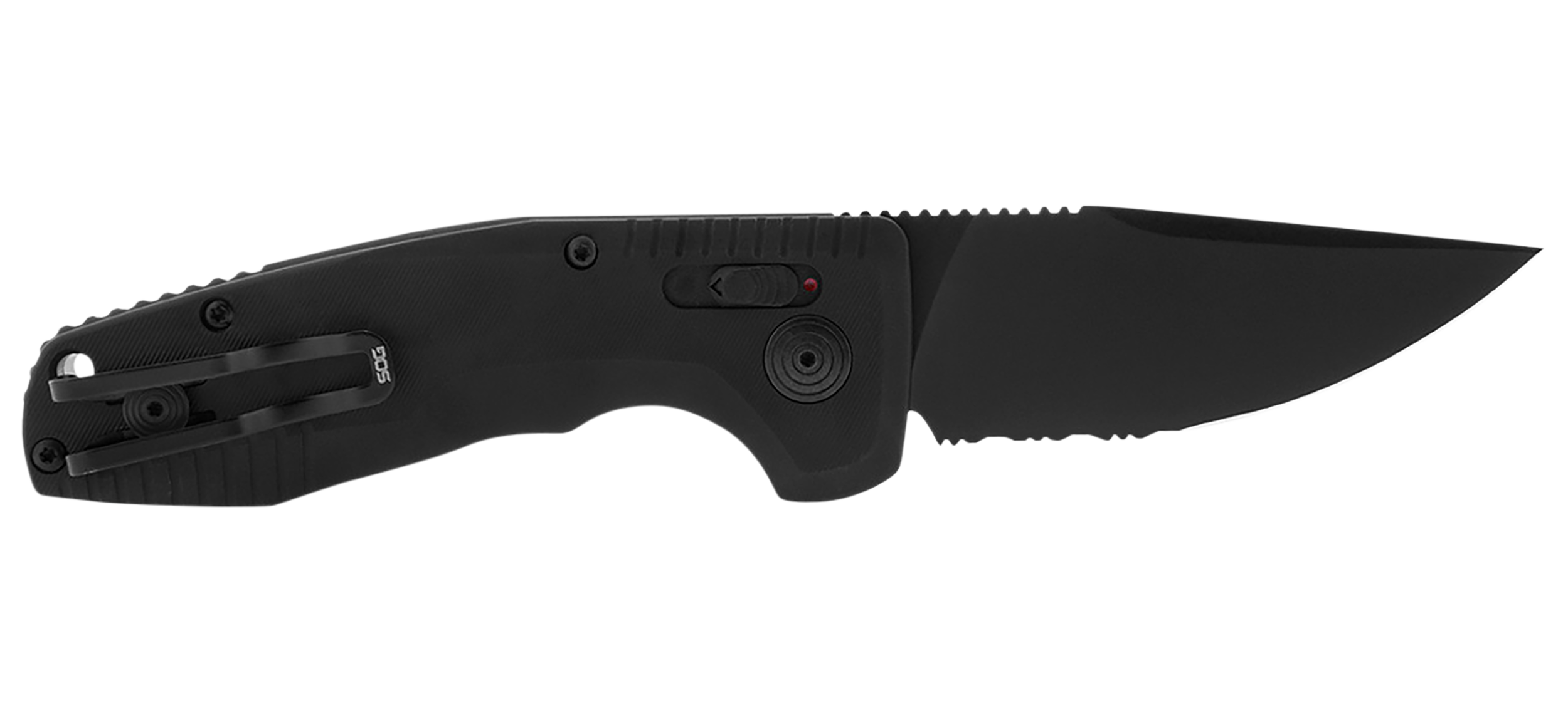 S.O.G SOG-TAC AU Compact Automatic Folding Knife, CRYO D2, Black Titan ...
