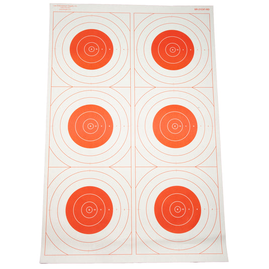 Target Paper Six Rounds Action Target Six Bull's-Eye Military Paper Targets, Red 23 x 35 in, 1 ...