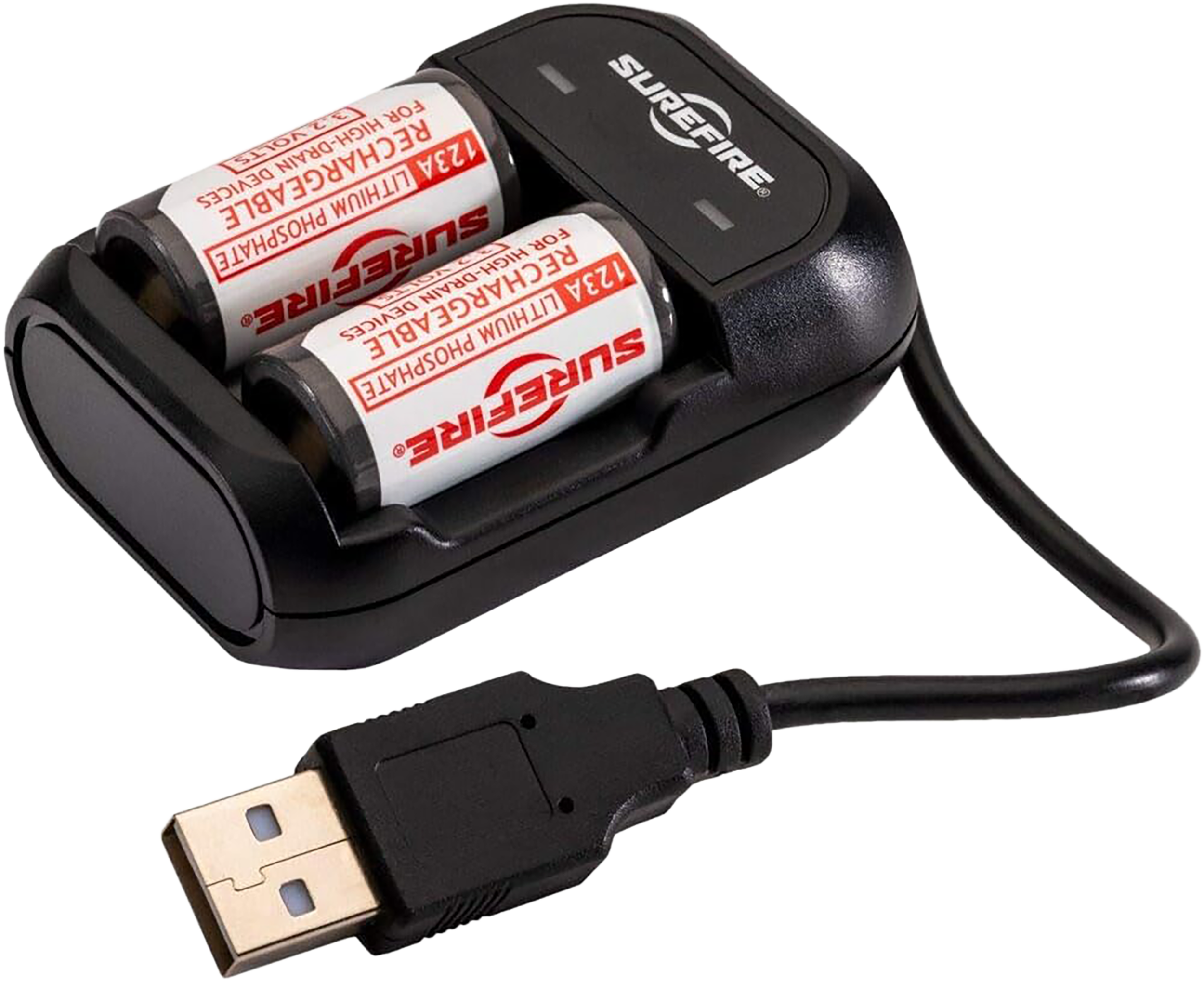 Surefire Rechargeable CR123A Battery Charging Kit with Two Lithium Iro ...