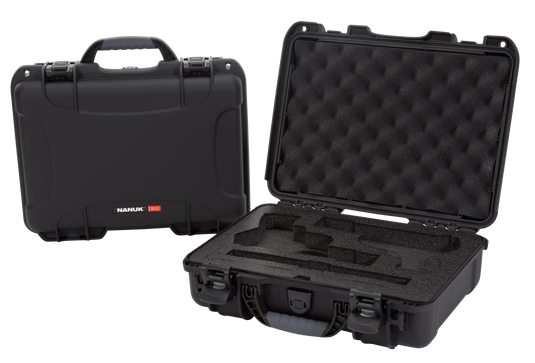 Nanuk 910CLASG1 910 Classic 2 Up Pistol Case Black Polymer W/ Latches ...