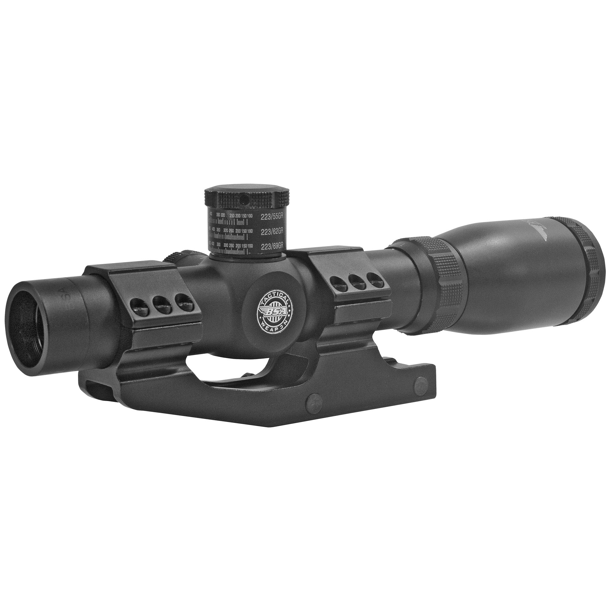 BSA Optics Tactical Weapon 1-4x24 Rifle Scope, Mil-Dot Reticle, 30mm T ...