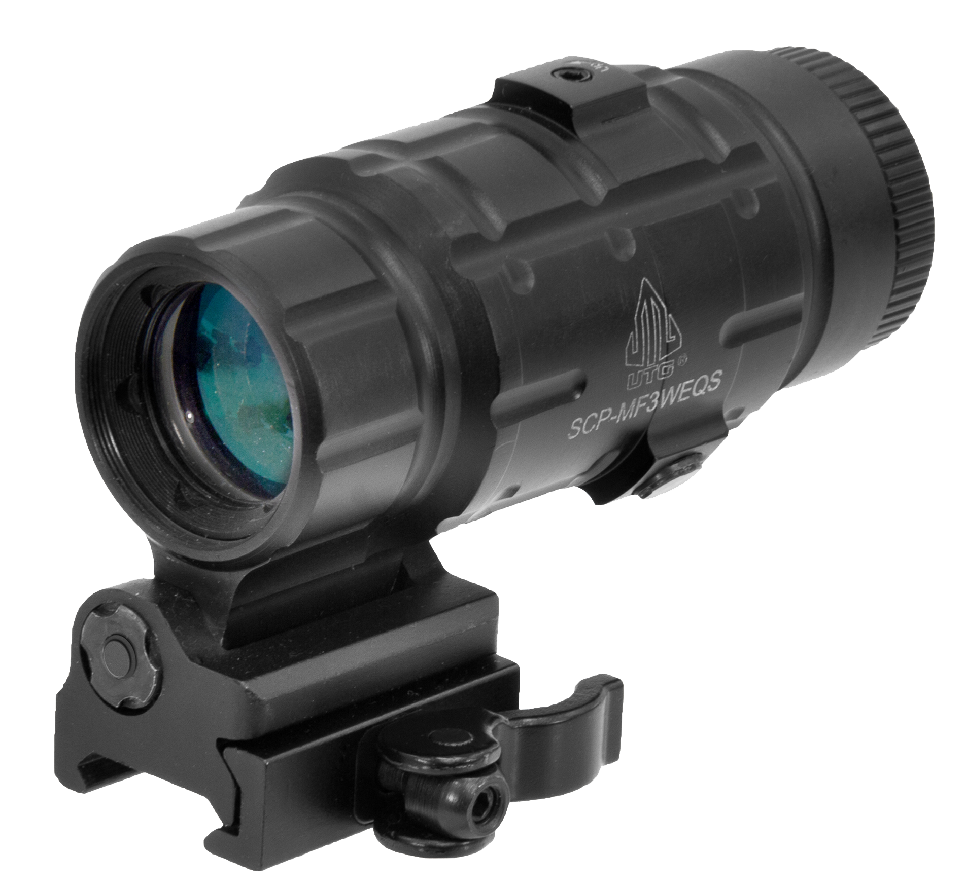 UTG 3x Magnifier with Flip-to-Side Quick-Detach Mount, Broadband Lens ...