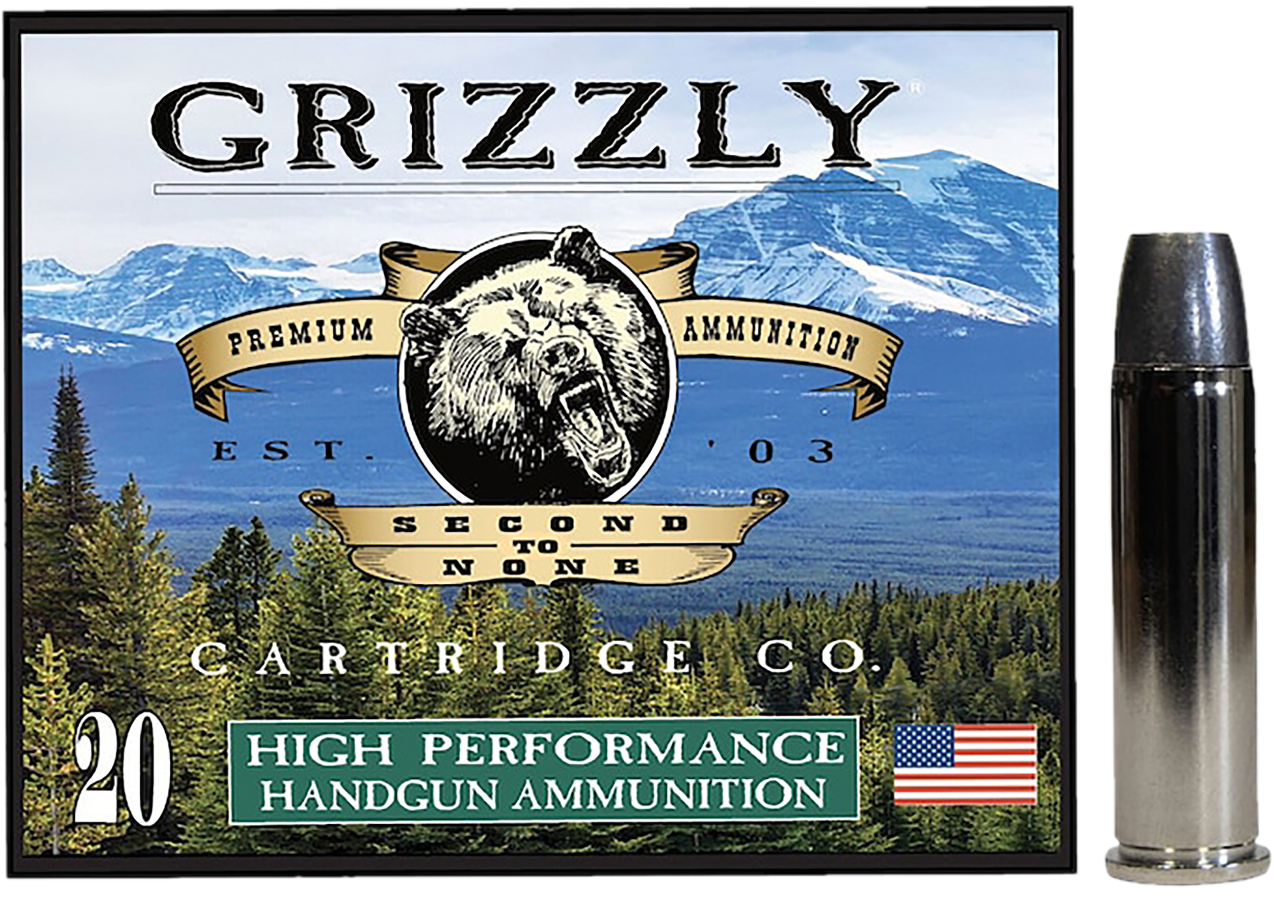 Grizzly Ammo .357 Magnum 200gr Wide Long Nose Gas Check Handgun Ammo ...